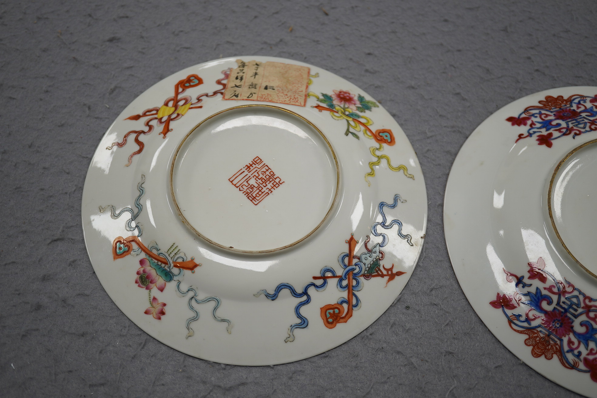 Two fine Chinese famille rose plates, Republic period